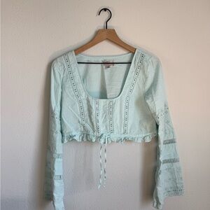Kimchi Blue Light Blue Lace Blouse
